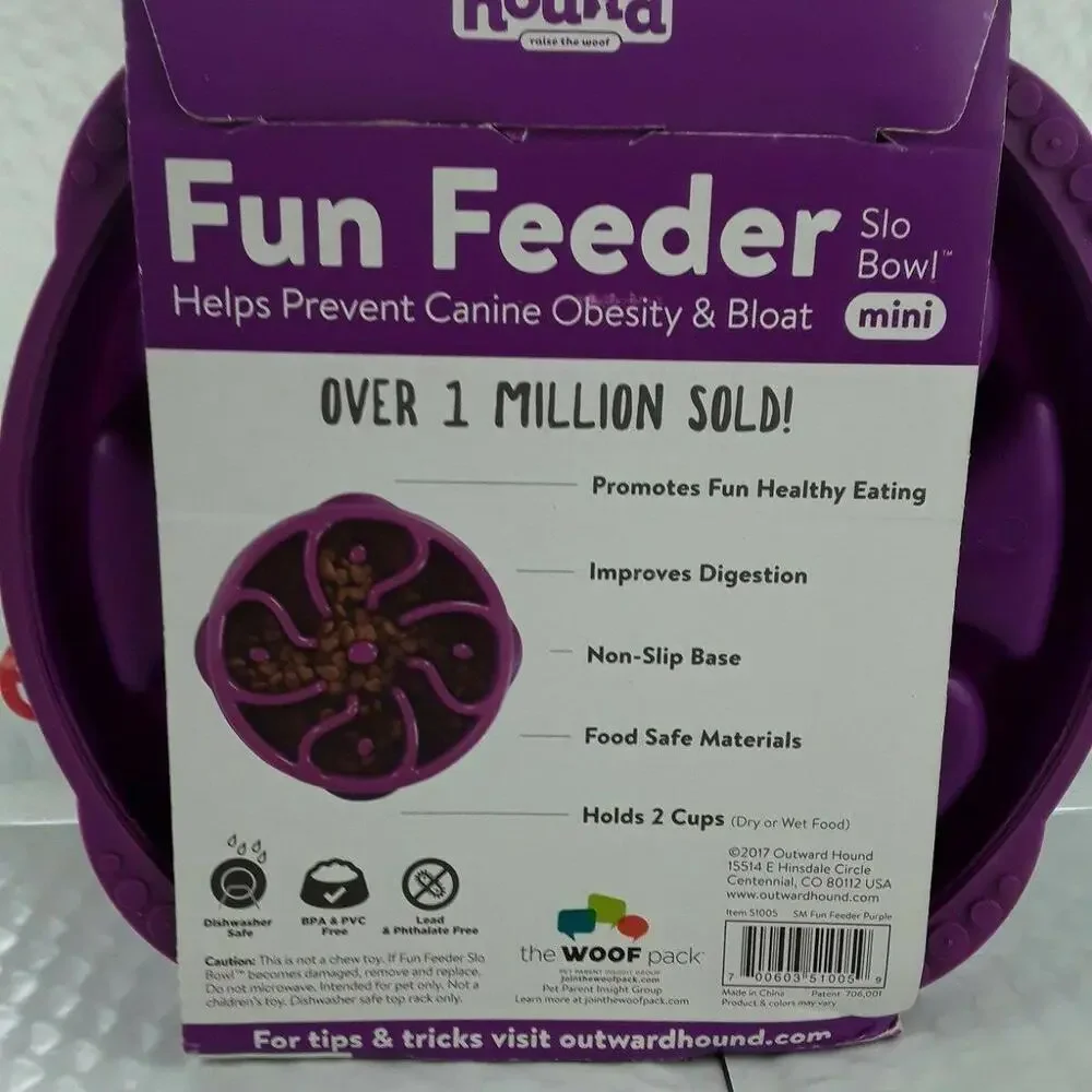 Outward Hound-Fun Feeder 2 cups Healthy Slow-Feeding Dog Bowl